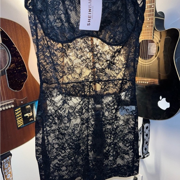 Black Lace Lingerie Romper - Picture 8 of 10